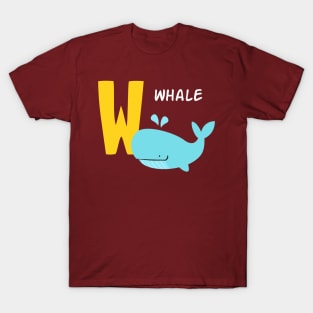 whale alphabet W funny T-Shirt